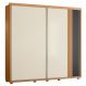 Guarda Roupa Acácia 240cm 2 Portas de Correr 4 Gavetas Freijo/Off White/Titanium