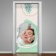 Adesivo de Porta Estética Fundo Minimalista Tom de Verde-73X210Cm