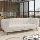 Sofá Decorativo Sala de Estar 240cm Rocket 3 Lugares Base Madeira Boucle Branco G45 - Gran Belo