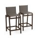 Kit 2 Banquetas Altas bancada Alumínio Marrom Tela Fendi
