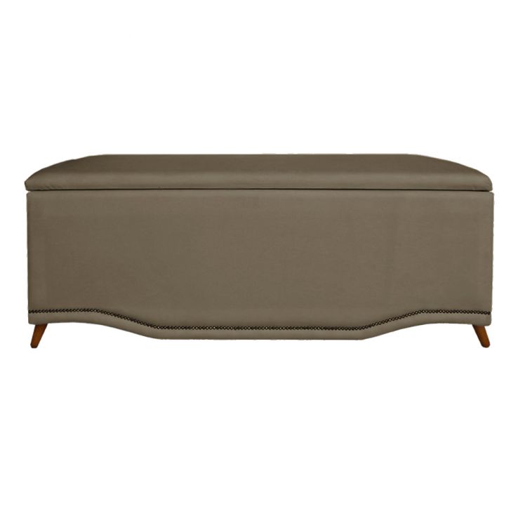 Calçadeira Recamier Baú Casal 140cm Greta Suede Capuccino - DS Estofados