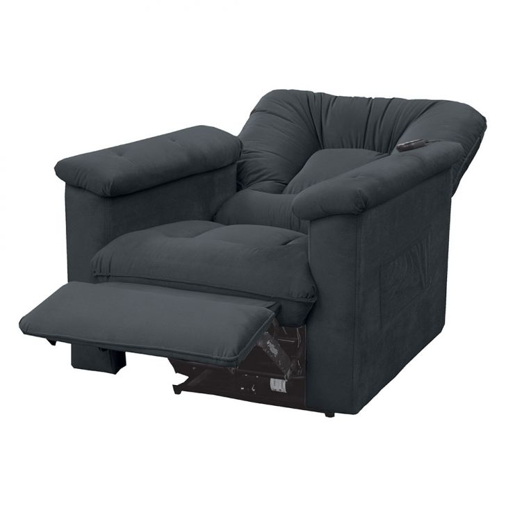 Image of Poltrona Elétrica Reclinável Império Veludo Cinza PLA-MA566UP70MFHMOB