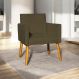 Poltrona Decorativa Confortável Para Sala Recepção Consultório Cadeira Nina Suede Marrom
