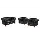 Conjunto De Sofá 2 Lugares E Poltronas Decorativa Chesterfield Capitonê Luís Xv - Preto
