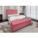 Conjunto Cabeceira Casal e Recamier Baú 1,95m Madrid Suede Rosa Dal Poz Estofados