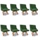 Kit 8 Cadeiras Estofadas Giratória para Sala de Jantar Lia Suede Verde - Ibiza