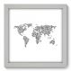 Quadro Decorativo - Mapa Mundi - 22cm x 22cm - 009qngab