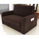 Sofá Cama com Baú 2 Lugares Harry Suede Marrom