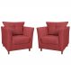 Kit 02 Poltronas Decorativas Isis Pés de Madeira Suede Vermelho - DS Estofados