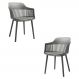 Kit 2 Cadeiras Decorativas Prescott Sala de Jantar PP/PU Cinza G56 - Gran Belo