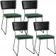 Kit 04 Cadeiras Decorativas Sala Jantar Allana L02 Couríssimo Preto Facto Verde Musgo - Lyam Decor