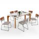 Mesa Capri 160cm Off White Nature Com 6 Cadeiras Allana B05 Couríssimo Camel Linho Bege - Lyam Decor