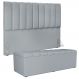 Kit Cabeceira Cama Box Casal King 195cm com Calçadeira Baú Dália W01 Suede Cinza - Lyam