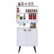 Kit Aparador Buffet Retrô 2 Portas Armário Suspenso Prateleiras Ganchos Organizadores Cozinha Pequena - Branco - RPM Móveis