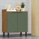 Modulo de Cozinha Balcão de Pia 80cm 2 Portas - Toscana Freijó/Jade