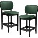 Kit 02 Banquetas Baixa Bar Cozinha E Sala De Jantar Fixa Betta L02 Preto Facto Verde Musgo - Lyam Decor