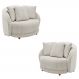 Kit 2 Poltronas Decorativas Base Fixa Galáxia com Almofadas Boucle Branco G45 - Gran Belo
