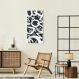 Quadro Abstract Letters 120x60 Caixa Branco Preto