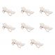 Conjunto com 8 Espreguiçadeiras Basic com Rodas Branco