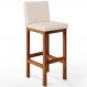 Banqueta Alta Para Cozinha Sala de Jantar Fixa Alya L02 Suede Bege - Lyam Decor