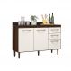 Balcão Doce 118cm com 02 Portas e 03 Gavetas Amendoa Rustico/Off White