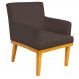 Poltrona Decorativa Para Sala de Estar Base Mel Beatriz W01 Suede Marrom - Lyam Decor
