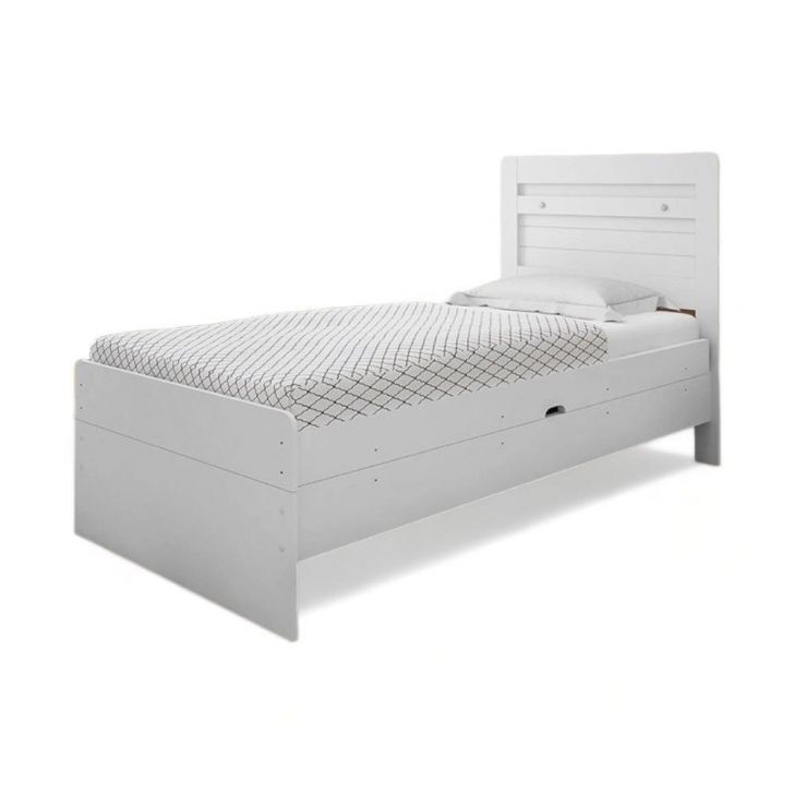 Cama Solteiro Larissa Branco Com Colchão Framar