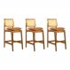 Conjunto 3 Banquetas Atlântida Amêndoa e Couríssimo Caramelo - WP 59152