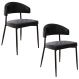 Cadeira de Jantar Estofada Kit 2 Chloe M25 Sintético Preto - Mpozenato