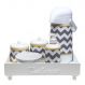 Kit Higiene Candy Com Nome Cinza Chevron Quarto Bebê Infantil Menina Menino