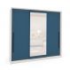 Image of Guarda-Roupa Casal com Espelho Valência 3 Portas 4 Gavetas Branco e Azul MO895CL60OSDMOB