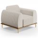 Poltrona Decorativa Base Gold Molino D06 Linho C-367 Cru - Mpozenato