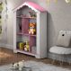 Estante Infantil Casinha Aura Branco Rosa Quarto Decoração