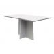 Mesa de Jantar Retangular com Tampo de Vidro Anitta Off White 160 cm