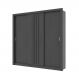 Guarda Roupa Casal 3 Portas Doha Carraro Ripado Preto Touch
