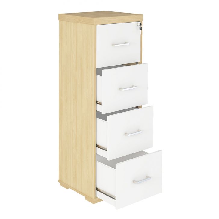 Armário de Escritório Thomas 4 GV Carvalho e Branco