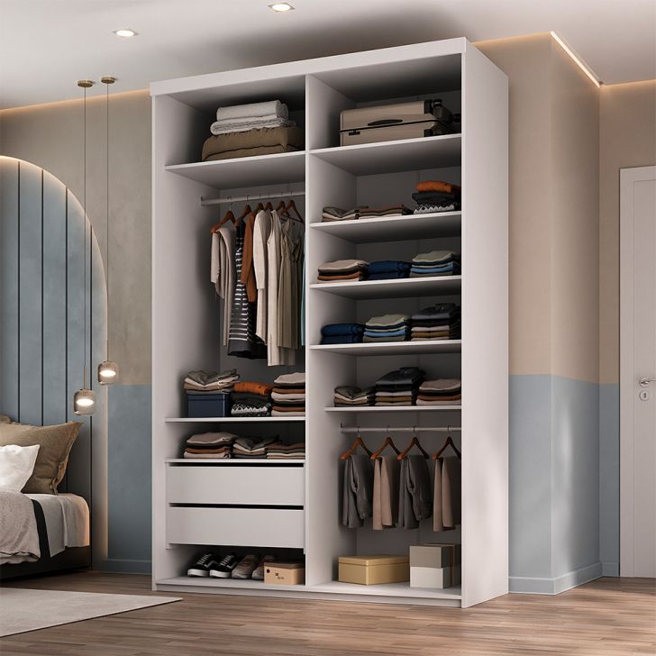 Guarda-roupa Closet Mountier 2 Gavetas Branco