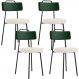 Kit 04 Cadeiras Decorativa Estofada Sala De Jantar Barcelona L02 Facto Verde Musgo Linho Cru - Lyam