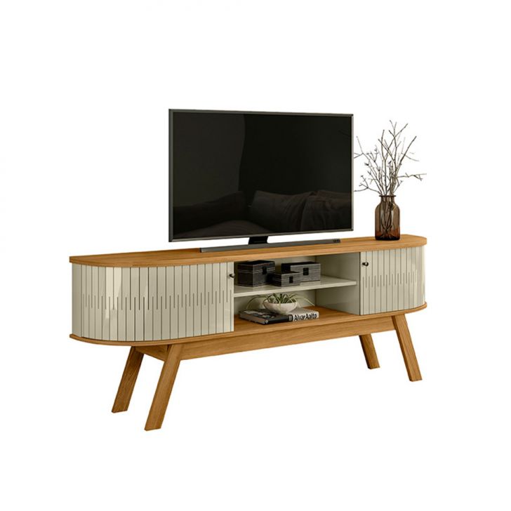 Rack para TV até  75 Polegadas Valência 2 Portas Cumaru e Opala 183 cm