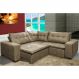Sofa de Canto Retrátil e Reclinável com Molas Cama inBox Oklahoma 2,40m x 2,40m Suede Velusoft Castor