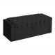 Calçadeira Baú Para Cama Box Solteiro Emma Suede Preto - DS Estofados