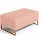 Puff Decorativo Sala De Estar Cléo 90cm Base De Ferro Cobre W01 Linho Rosê - Lyam Decor
