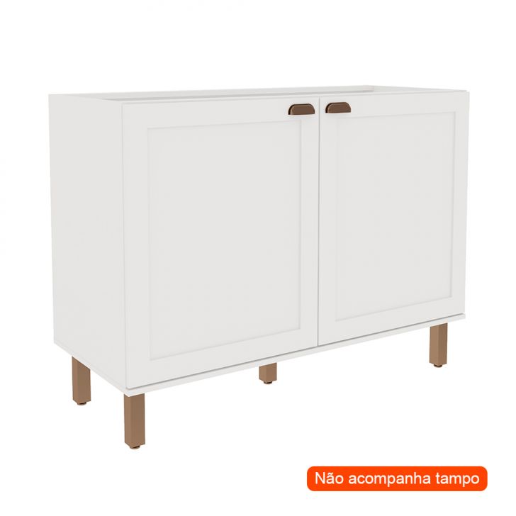 Balcão De Cozinha Iluminata 2 Portas Branco 120 Cm