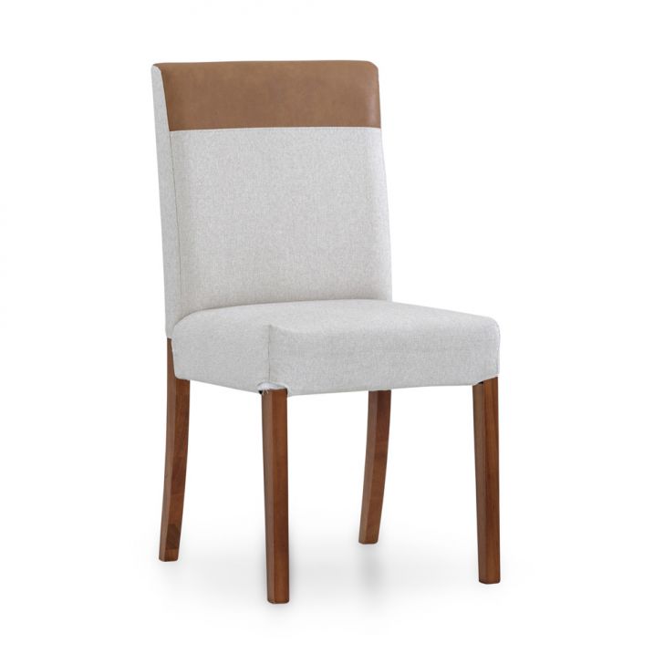 Cadeira Cora Linho Cru e Caramelo