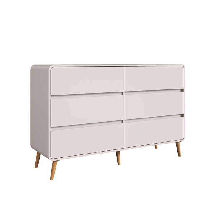 Cômoda Infantil Curve 6 Gavetas Bege Dunas