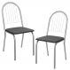 Kit 2 Cadeiras Cromada Sala Jantar 2C077CR Corino Preto Kappesberg
