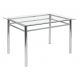 Mesa de Jantar Retangular com Tampo de Vidro Renata Cromada 120 cm