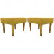 Kit 2 Puff Decorativos Charme Para Sala, Quarto, Recepção Suede Amarelo Pé Castanho - Clique E Decore