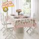 Toalha de Mesa Retangular 6 Lugares Rose