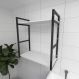 Prateleira industrial lavanderia aço preto 30cm branca ind10blav